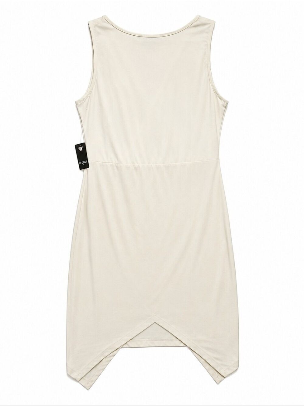 NWT Guess Ivory Ruched Faux Wrap Dress Size 14 | Fully Lined - Picture 3 of 4